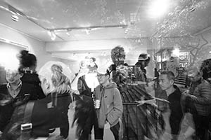 Guests at Kacey Wong’s exhibition, Amelia Johnson Contemporary, Central, 4 March 2015
