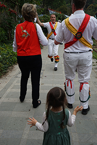 Morris dancers, Silvermine Bay beach, Lantau, 15 March 2015