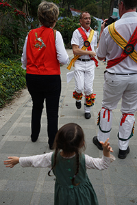 Morris dancers, Silvermine Bay beach, Lantau, 15 March 2015