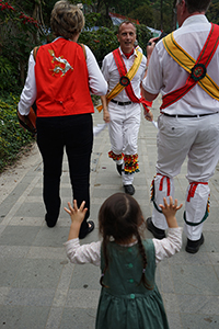 Morris dancers, Silvermine Bay beach, Lantau, 15 March 2015