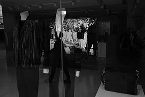 Shop window display at night, with reflections, Central, 19 March 2015