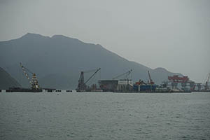 The Hong Kong - Zhuhai - Macau Bridge under construction, 22 March 2015