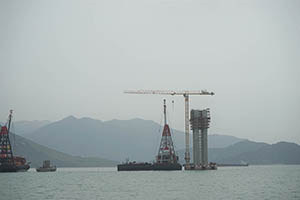 The Hong Kong - Zhuhai - Macau Bridge under construction, 22 March 2015