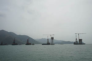 The Hong Kong - Zhuhai - Macau Bridge under construction, 22 March 2015