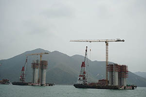 The Hong Kong - Zhuhai - Macau Bridge under construction, 22 March 2015