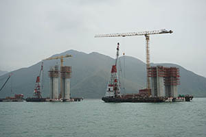 The Hong Kong - Zhuhai - Macau Bridge under construction, 22 March 2015
