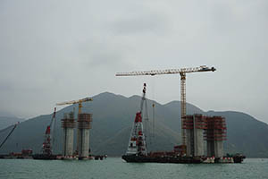 The Hong Kong - Zhuhai - Macau Bridge under construction, 22 March 2015
