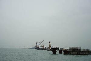 The Hong Kong - Zhuhai - Macau Bridge under construction, 22 March 2015