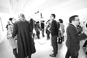 Guests at an exhibition opening, Para Site, Quarry Bay, 6 March 2015