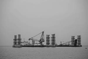 The Hong Kong - Zhuhai - Macau Bridge under construction, 22 March 2015