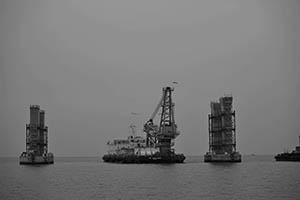 The Hong Kong - Zhuhai - Macau Bridge under construction, 22 March 2015