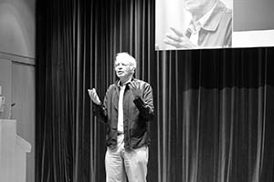 Peter Singer giving a lecture, University of Hong Kong, 21 April 2015