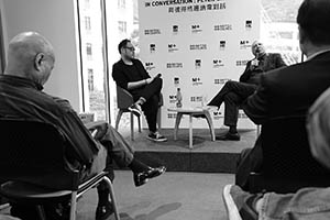 Film Director Peter Greenaway in conversation at the British Council, Admiralty, Hong Kong Island, 2 April 2015