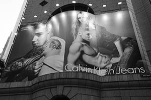 Advertisement for Calvin Klein Jeans, Queen's Road Central, Central, 16 April 2015