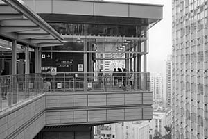 Lift tower connecting HKU to the HKU MTR Station, Pokfulam, 21 April 2015