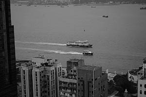 View of Victoria Harbour from Sheung Wan, 22 April 2015