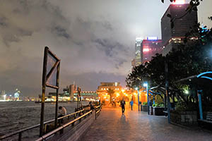 Sheung Wan waterfront with view of the Shun Tak Centre, 4 April 2015