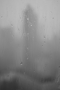 Rainy weather, view through a window, Sheung Wan, 11 May 2015