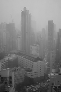 View through a window on a rainy day, Sheung Wan, 11 May 2015