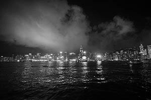 Night view of Victoria Harbour and Hong Kong Island, viewed from Tsim Sha Tsui, 15 May 2015