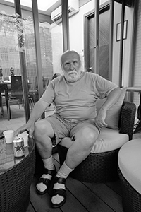 Retired Academic Lambros Bakountouzis on a return visit to Hong Kong, Victoria Road, Hong Kong Island, 21 May 2015