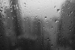 Rainy weather, view through a window, Sheung Wan, 26 May 2015