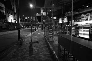 Street scene at night, Des Voeux Road West, Sheung Wan, 26 May 2015