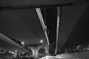 View under a flyover, Connaught Road West, Sheung Wan, 26 May 2015