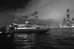 Victoria Harbour, with ferry arriving from Macau, viewed from Sheung Wan, 26 May 2015