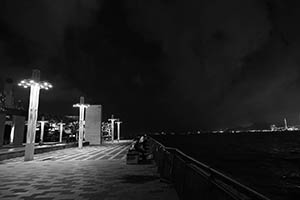 Sun Yat Sen Memorial Park at night, Sai Ying Pun, 26 May 2015