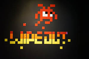 'Wipe Out', an exhibition of work by French artist Invader, PMQ, Aberdeen Street, Central, 1 May 2015