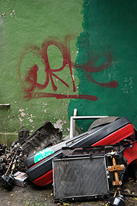 Car parts and graffiti, Tai Hang, 31 May 2015