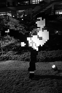 Outdoor artwork in 'Wipe Out', an exhibition by French artist Invader, PMQ, Aberdeen Street, Central, 1 May 2015