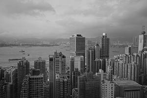 View of Victoria Harbour from HKU, Pokfulam, 4 May 2015