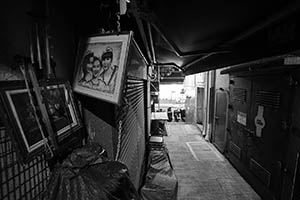 Closed shops at night, Sheung Wan, 8 May 2015