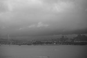 View of Victoria Harbour from Sheung Wan, 9 May 2015