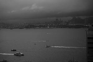 View of Victoria Harbour from Sheung Wan, 9 May 2015
