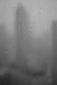 Rainy weather, view through a window, Sheung Wan, 11 May 2015