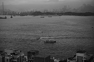 Victoria Harbour view from Sheung Wan, 1 June 2015