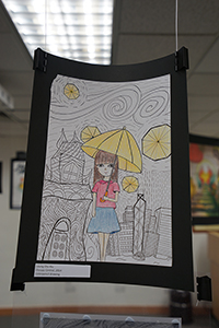 A young person's artwork on display at the Hong Kong Polytechnic University, Hung Hom, 12 June 2015