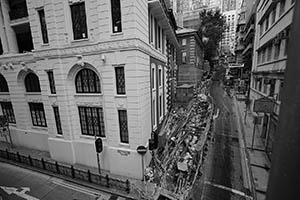 Construction work outside Tai Kwun, Hollywood Road, Central, 13 June 2015