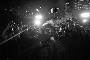 Torchbearers in the June 4th memorial rally, Victoria Park, 4 June 2015