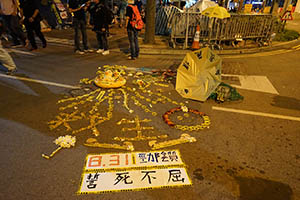 Political protest materials, placed on the ground near the Central Government Offices Complex, Admiralty, 17 June 2015