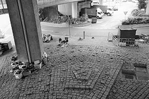Beneath a flyover, Connaught Road Central, Central, 6 June 2015