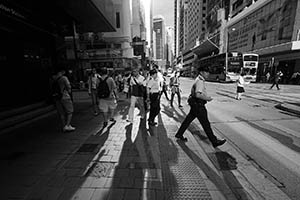 Light and shadow on Des Voeux Road Central, Sheung Wan, 18 June 2015
