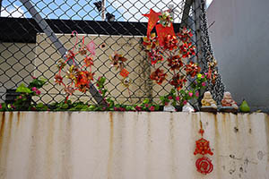 Lunar New Year decorations outside the Cattle Depot Artist Village, Ma Tau Kok Road, To Kwa Wan, 7 June 2015