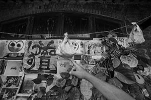 Artworks on display outside Kwok Mang Ho's studio, Cattle Depot Artist Village, To Kwa Wan, 7 June 2015