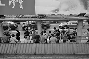 Bus stop near the Hung Hom entrance to the cross-harbour tunnel, Kowloon, 7 June 2015