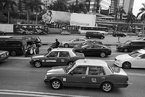 Vehicles approaching the Cross-Harbour Tunnel, Hung Hom, 7 June 2015