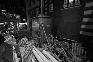 Construction work outside Tai Kwun, Old Bailey Street, Central, 9 June 2015